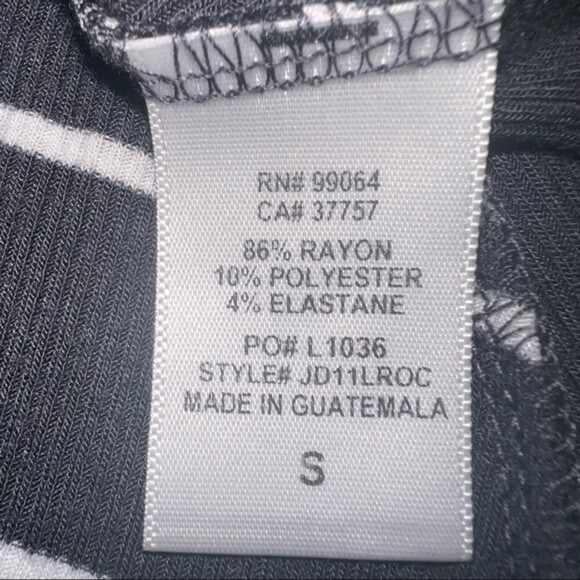 Billabong Gray White Ribbed Striped Short Sleeve Beachy Mini Swing Dress S - Picture 7 of 8